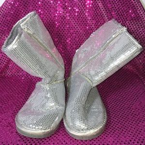 Silver Sparkle Boots